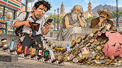 Cronos - Caricatura editorial... Gastos hormiga, ahorros gigantes