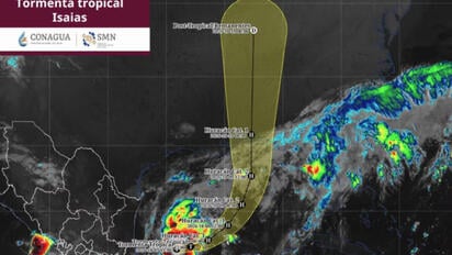 Tormenta tropical 'Isaías' se fortalece en el Golfo de México