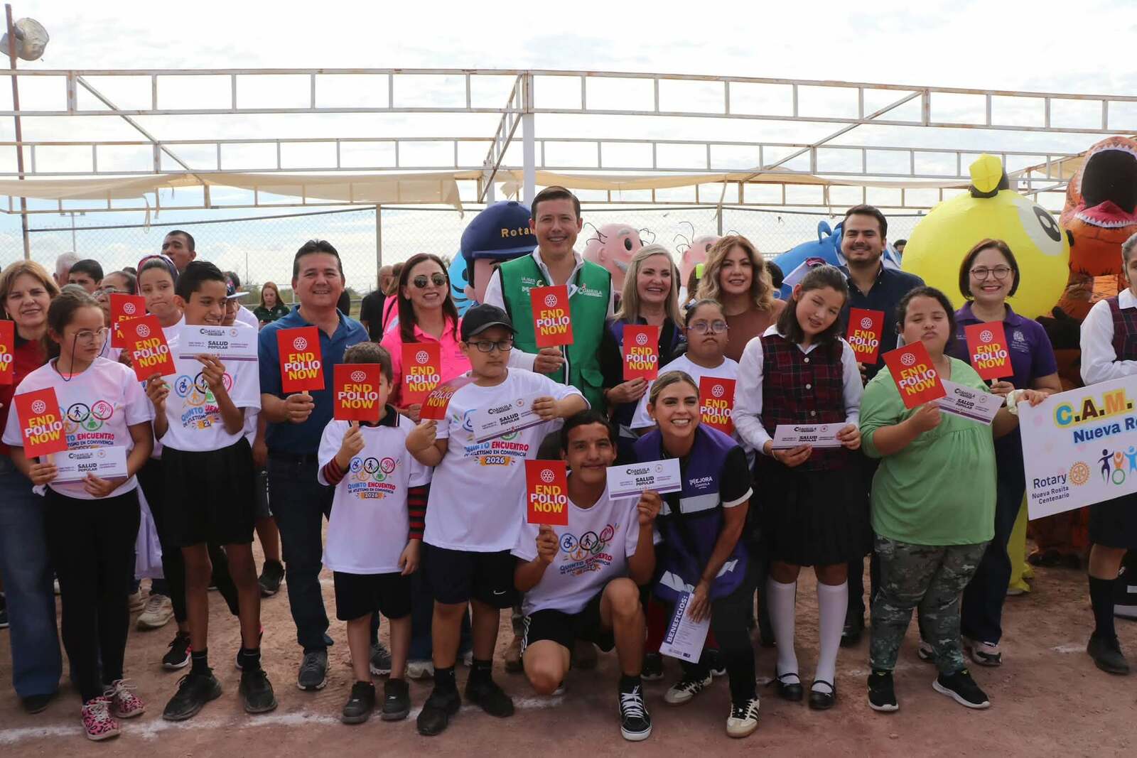 INCLUSIÓN Ciento veinte estudiantes de cuatro Centros de Atención Múltiple participaron en una jornada deportiva en Nueva Rosita, con actividades de atletismo