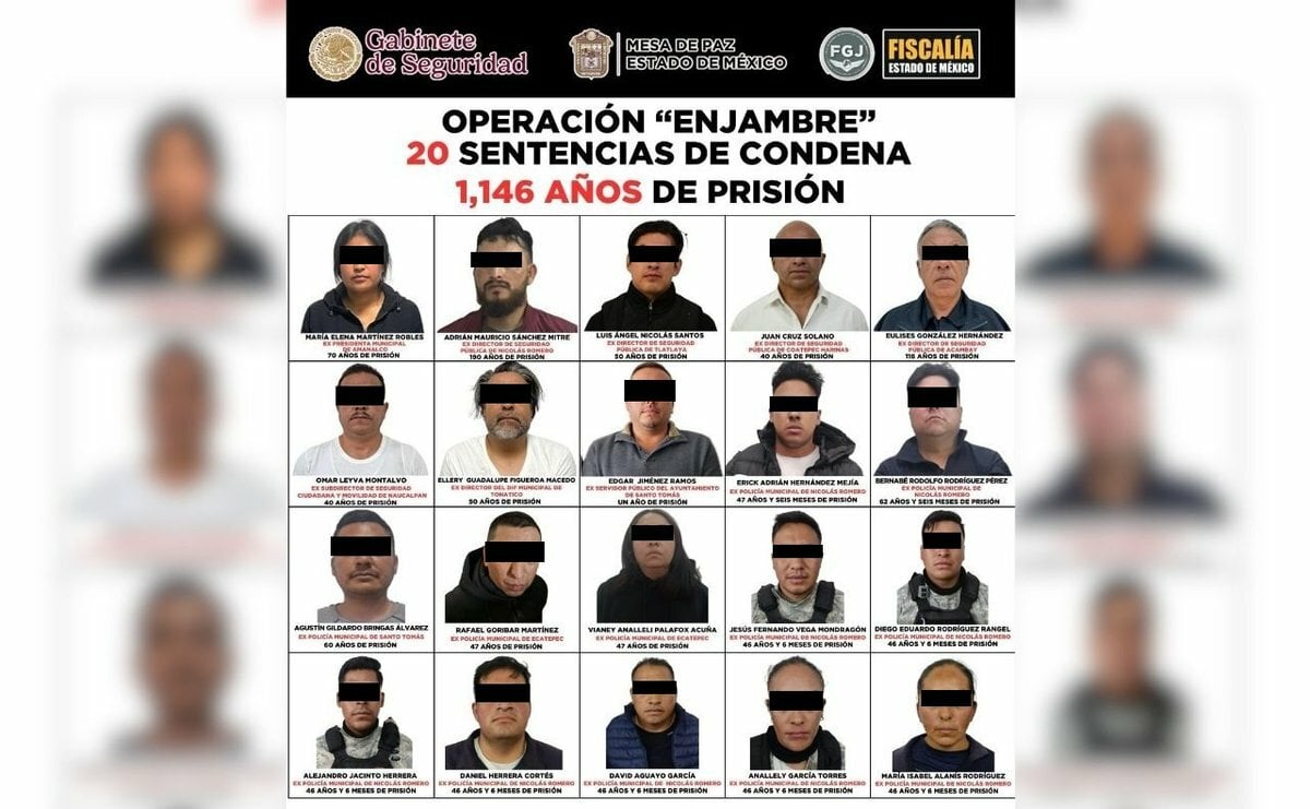 Operación Enjambre suma condenas contra exfuncionarios y expolicías en Edomex