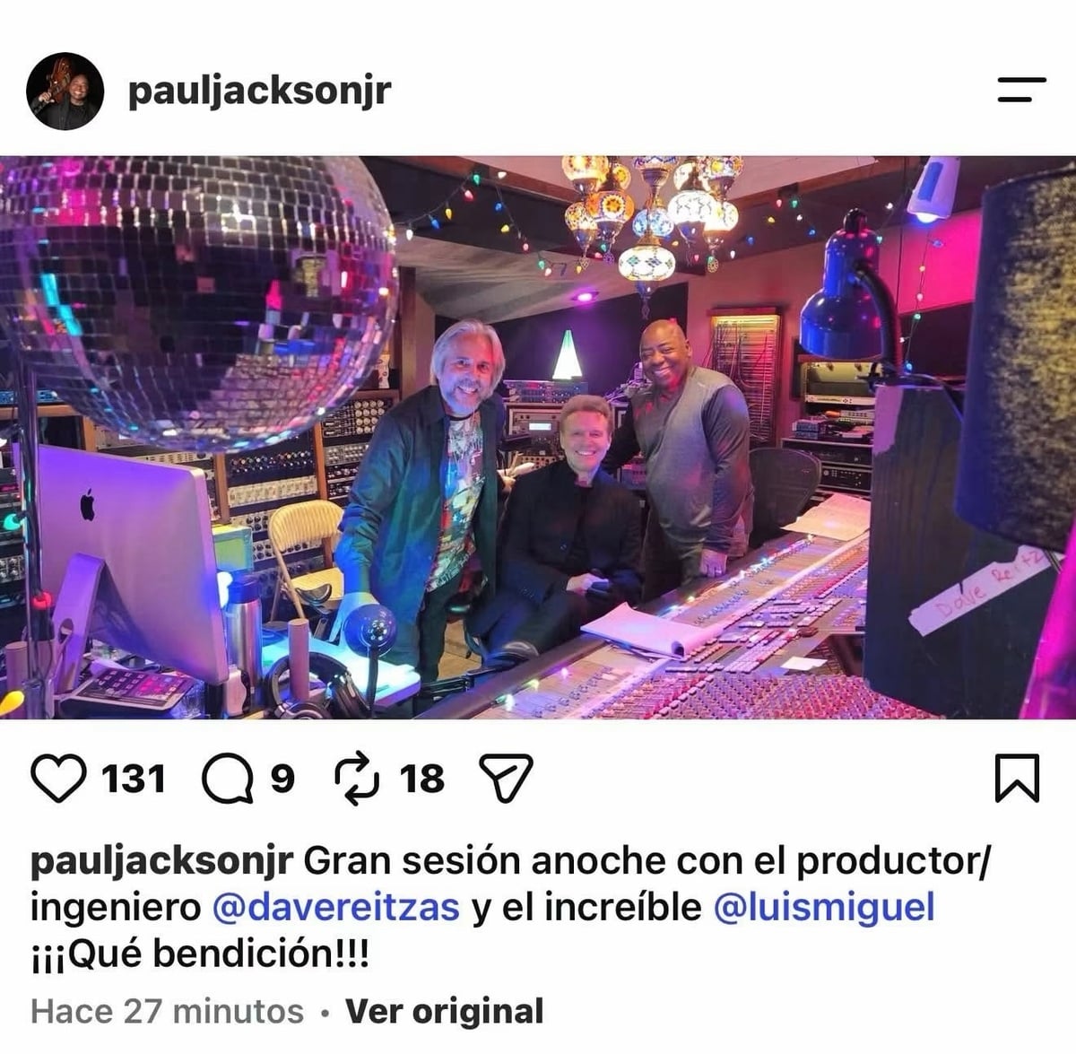 Luis Miguel y Paul Jackson Jr. desatan rumores de nueva música