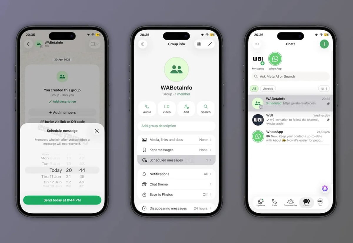 WhatsApp permitirá enviar mensajes automáticamente a una hora elegida