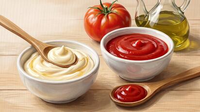 Mayonesa o kétchup: ¿Cuál es más saludable?