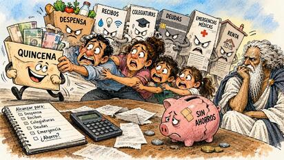 Cronos - Caricatura editorial... La quincena que no alcanza