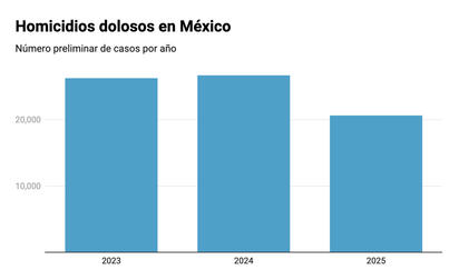 Homicidios dolosos en México bajan 52% en dos años: SESNSP