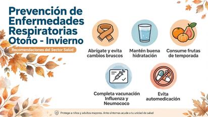 Abrigarse, mantener una buena hidratación, completar esquemas de vacunación y evitar la automedicación son medidas clave para proteger a niños y adultos