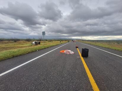 Identifican a mujer que murió en volcadura en la carretera 57; viajaban de Oklahoma a Aguascalientes