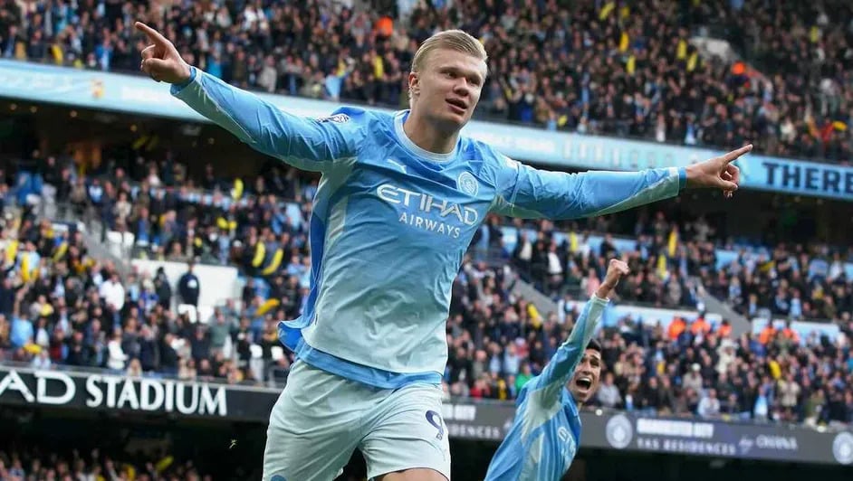Manchester City venció 3-2 al Ipswich con doblete de Haaland