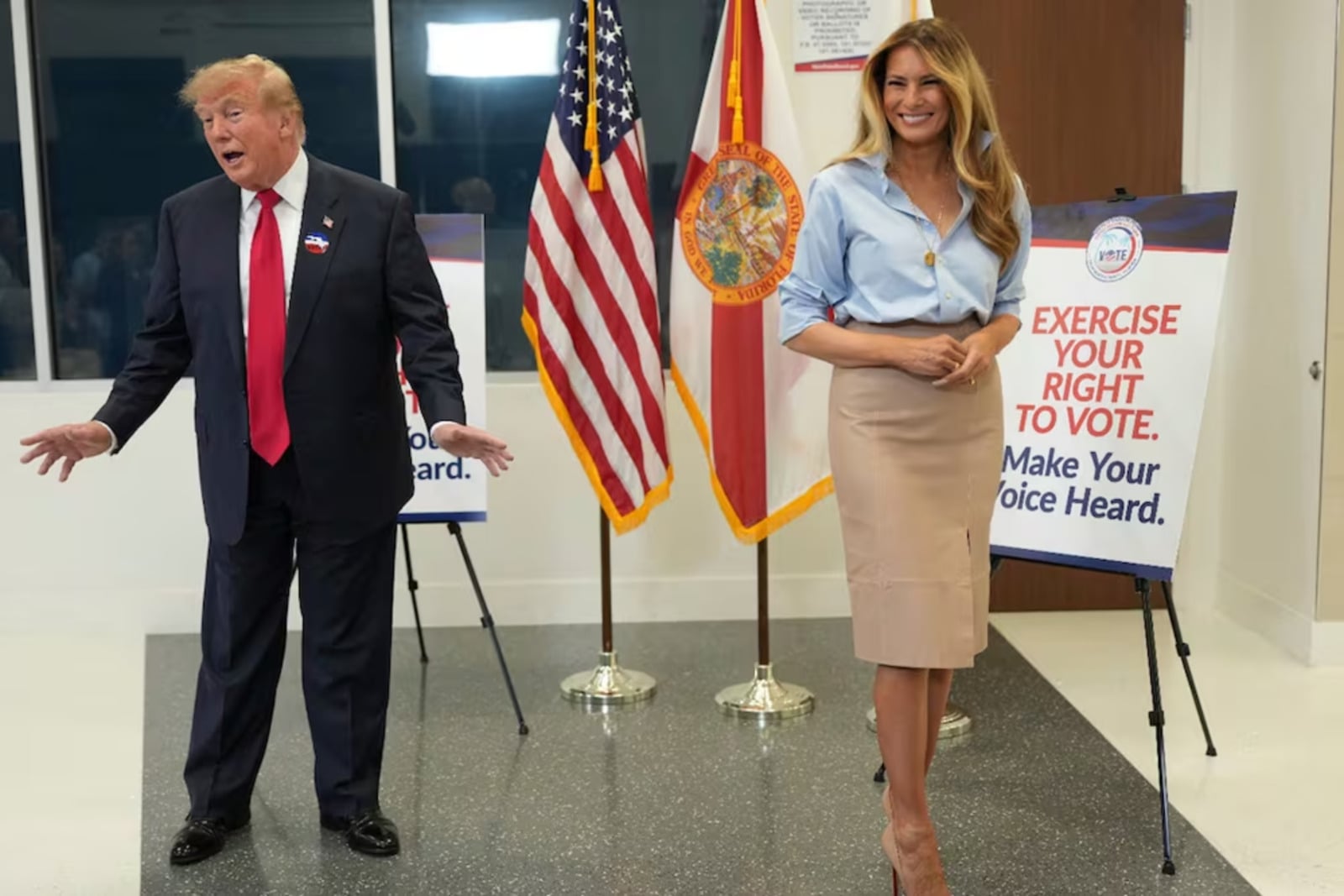 Trump y Melania Trump y Melania