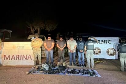 Un operativo conjunto en Sonora dejó un abatido, cuatro detenidos y el aseguramiento de armas, vehículos y presunta droga.  Francisco ‘N’, alias 'El Meny
