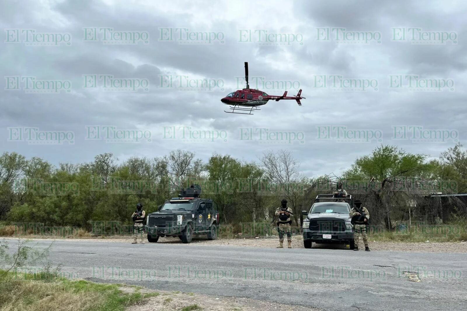 Despliegan operativo estatal con helicóptero en Coahuila