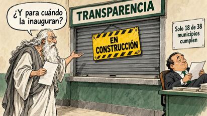 Cronos - Caricatura editorial... Transparencia en obra negra