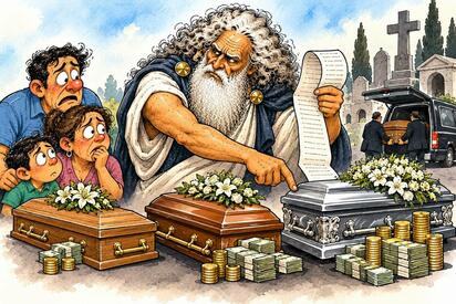 Cronos - Caricatura editorial... Hasta morir cuesta caro