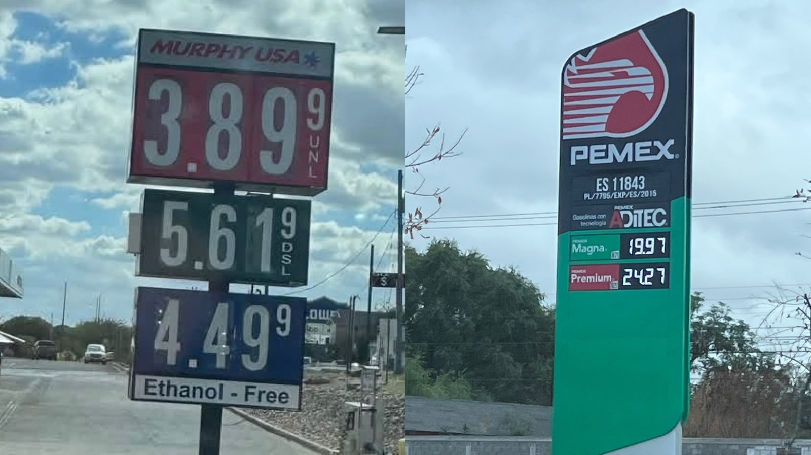¿Sale más barato llenar el tanque en Eagle Pass? Esta es la diferencia con Piedras Negras