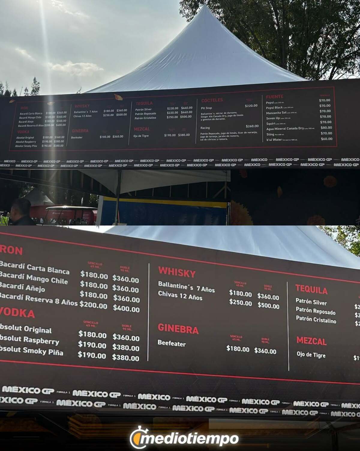 GP de México 2026: precios de comida y bebida en el Autódromo